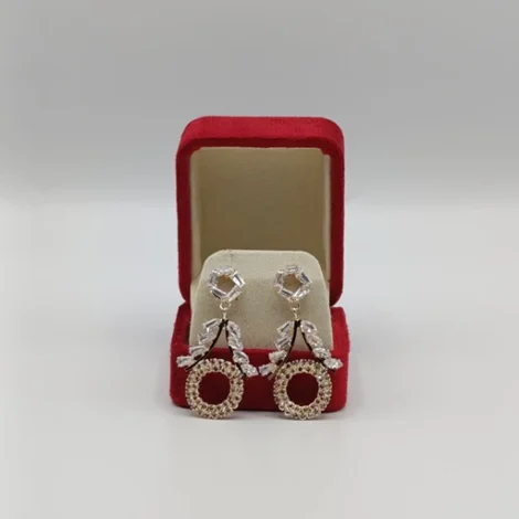 Zircon Celestial Bloom Golden Earrings