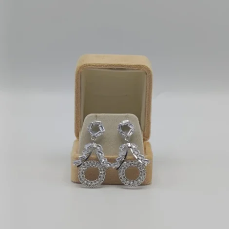 Zircon Celestial Bloom Silver Earrings