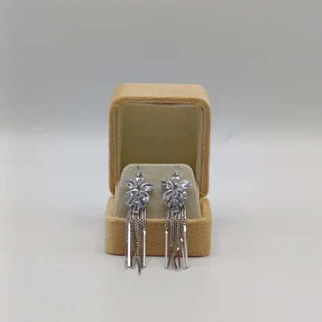 Starlight Majesty Zircon Silver Earrings